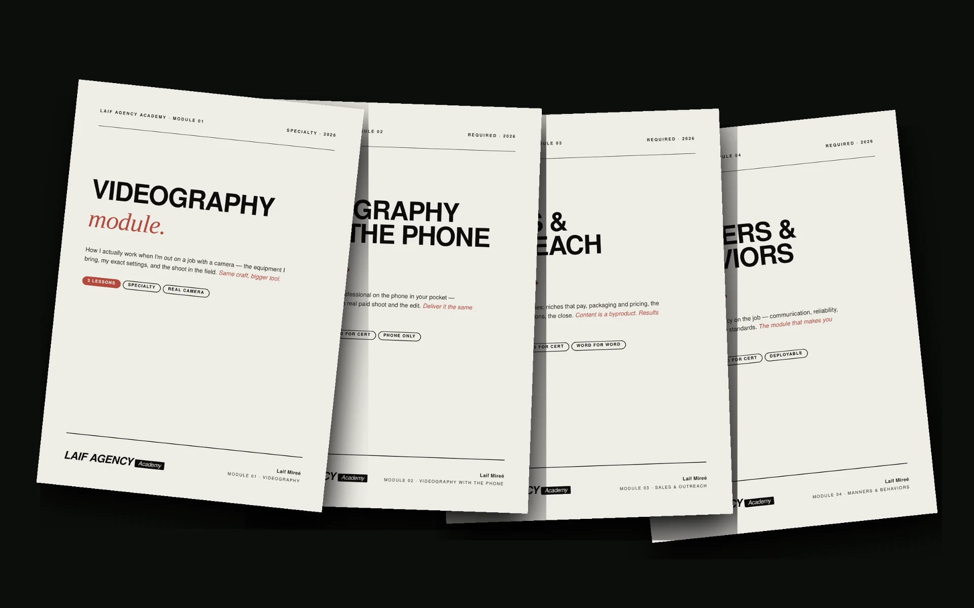 Laif Agency Academy course modules
